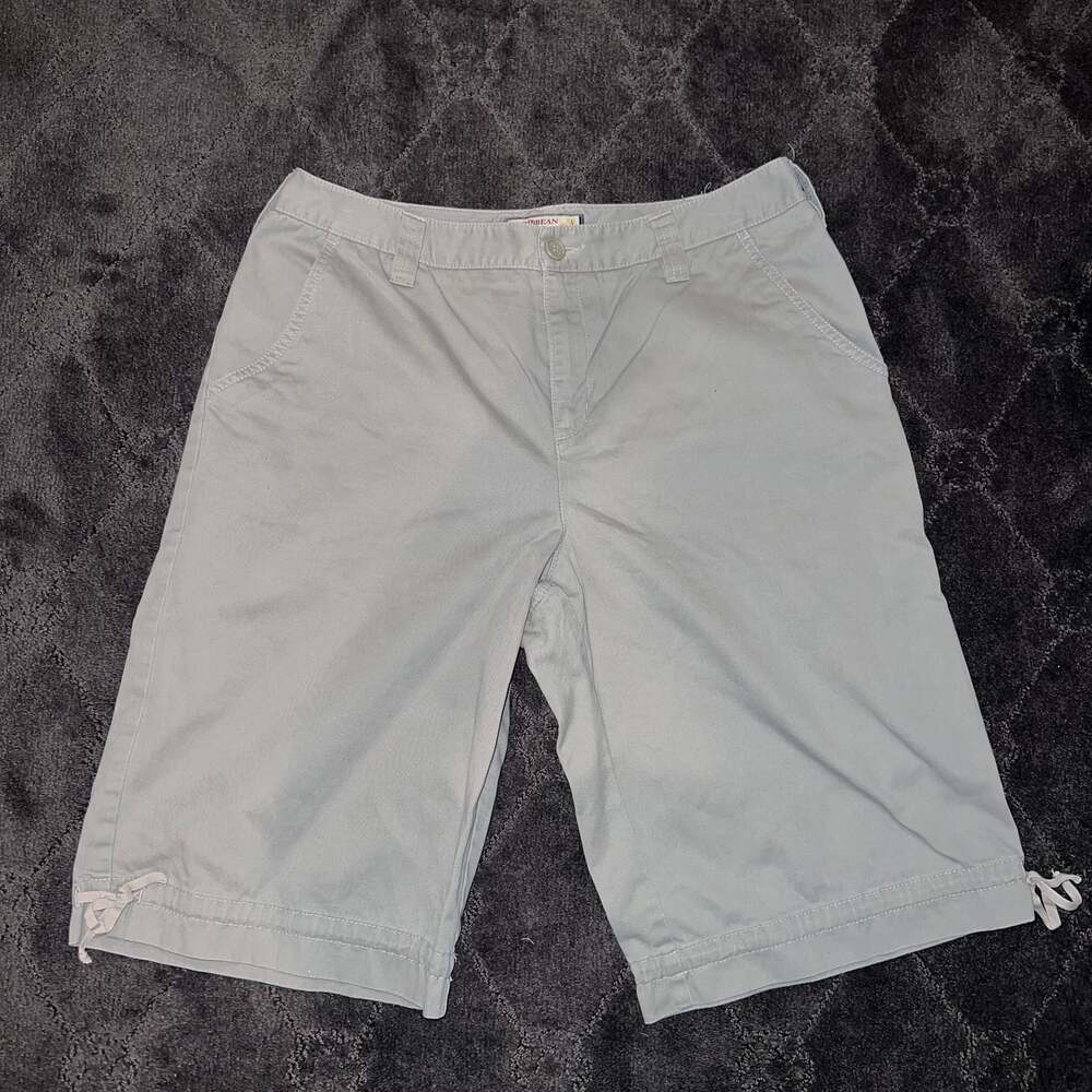 Caribbean Joe Womens Shorts Size 12 Beige Mid Rise Pockets Flat Front W32x13